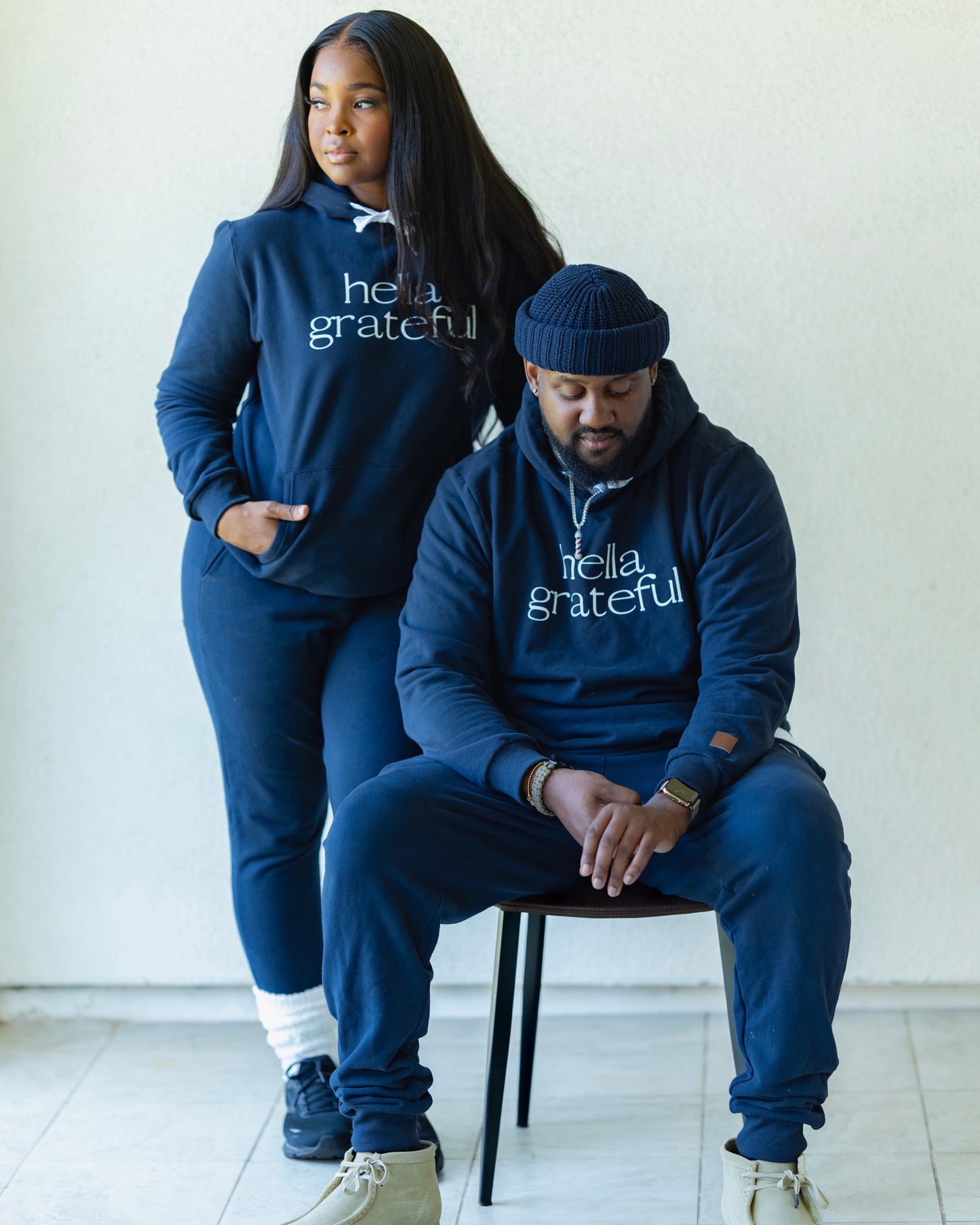 Hella Grateful Hoodie (Navy Blue)