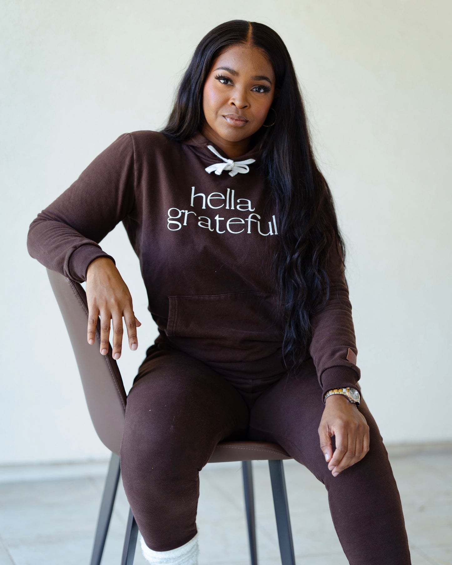 Hella Grateful Joggers (Brown)