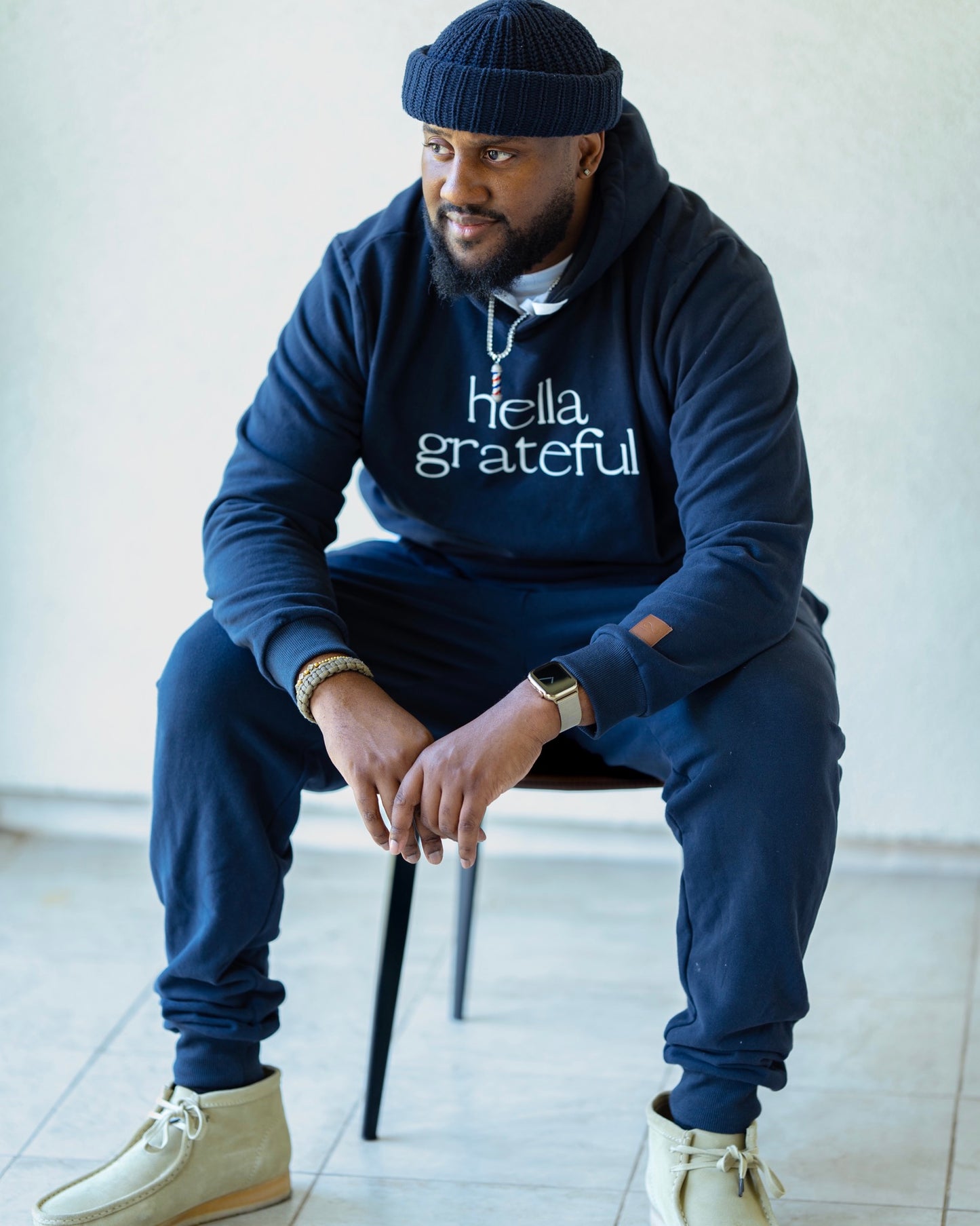 Hella Grateful Joggers (Navy Blue)