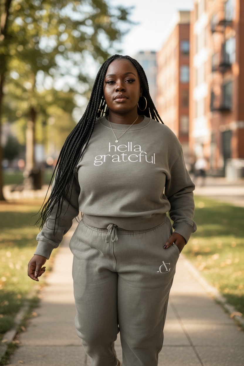 Hella Grateful Crewneck (faded grey)