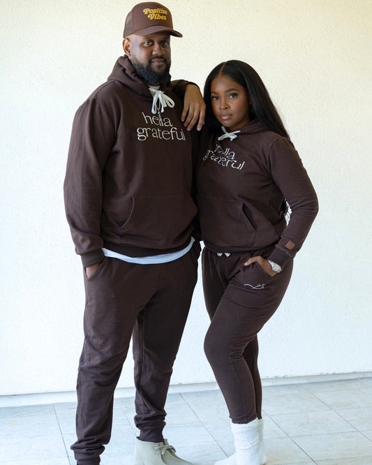 Hella Grateful Joggers (Brown)