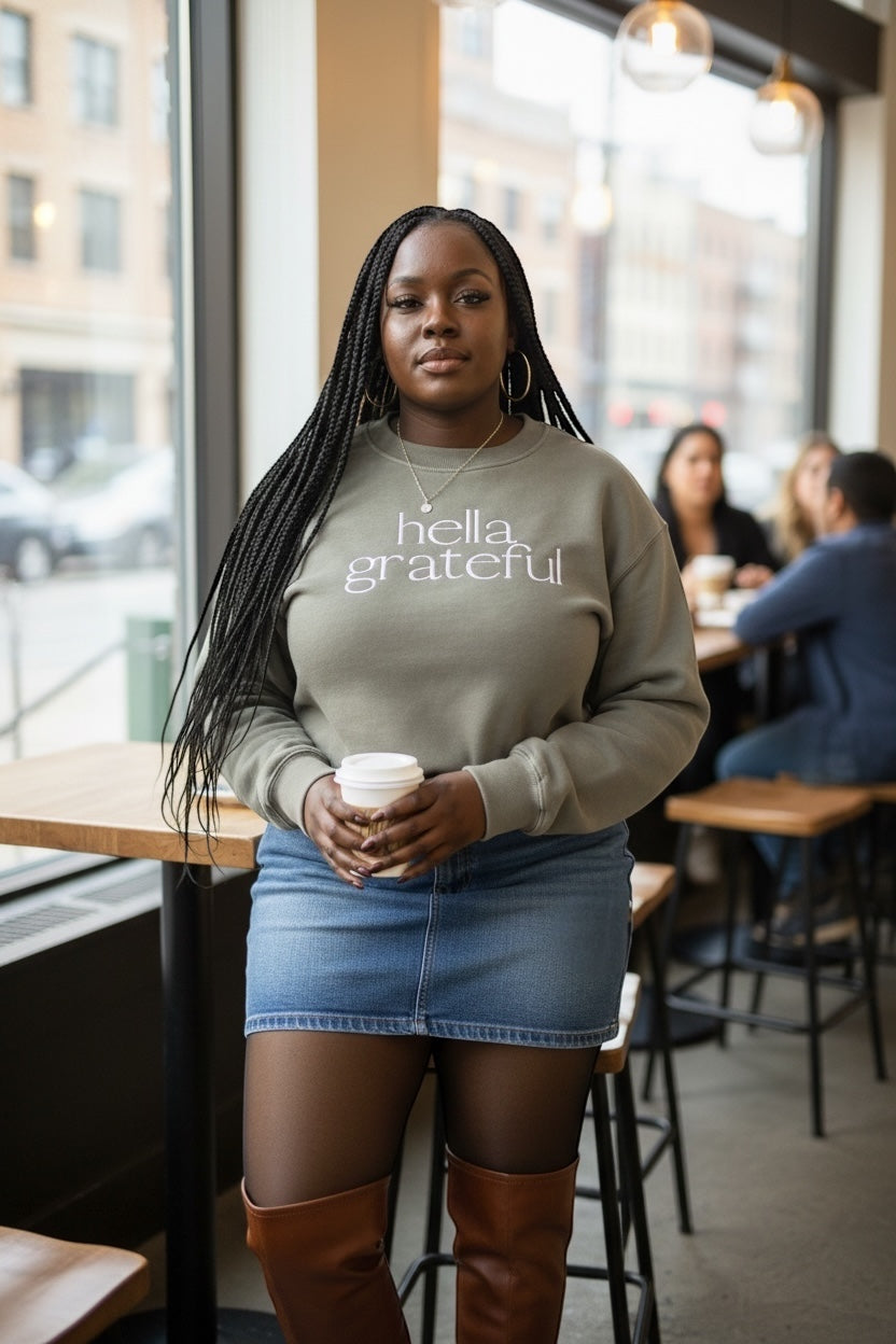 Hella Grateful Crewneck (faded grey)