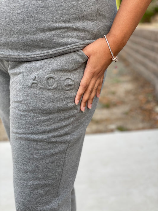 Grey Embossed Joggers