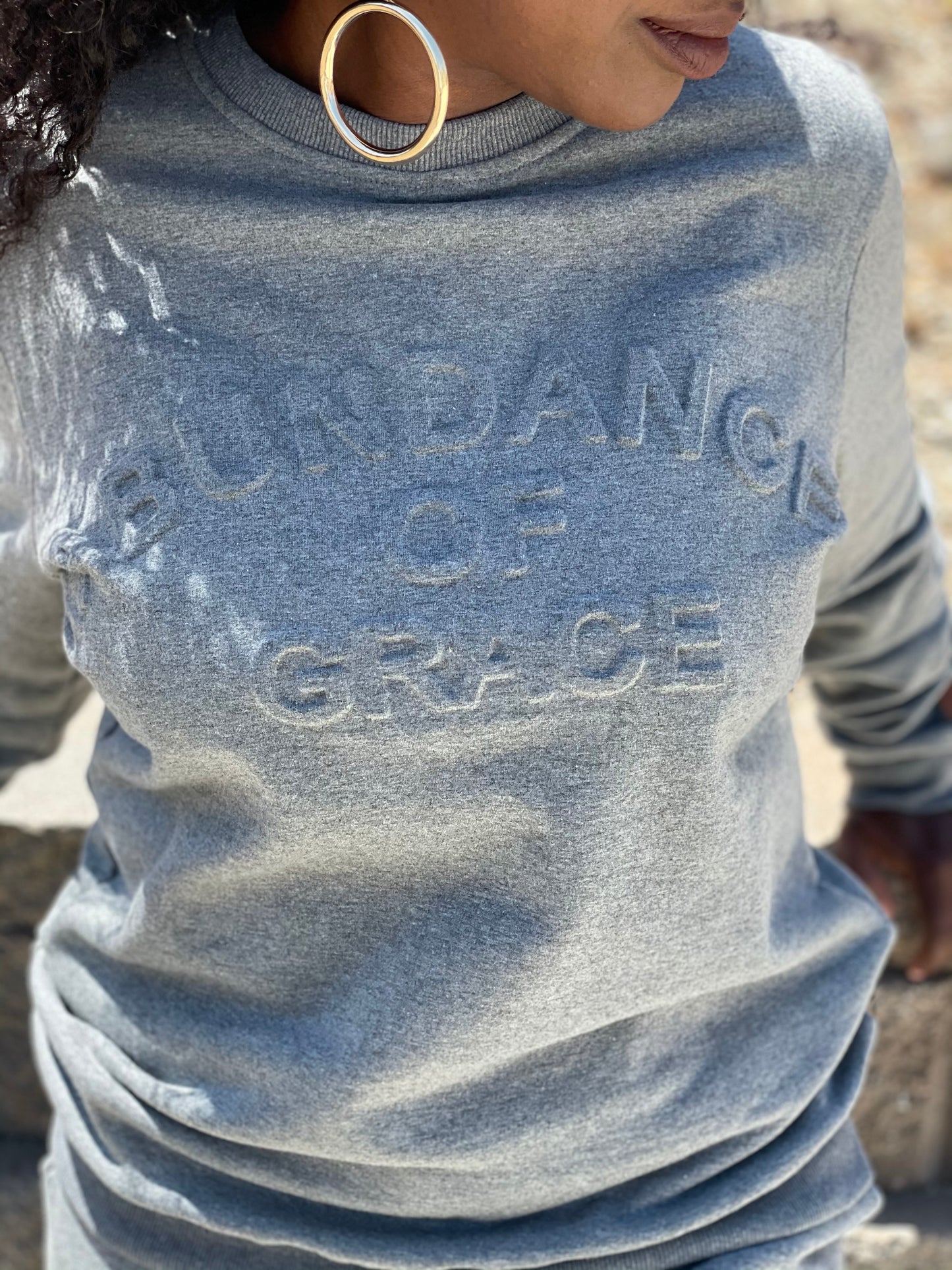 Grey Embossed Sweater