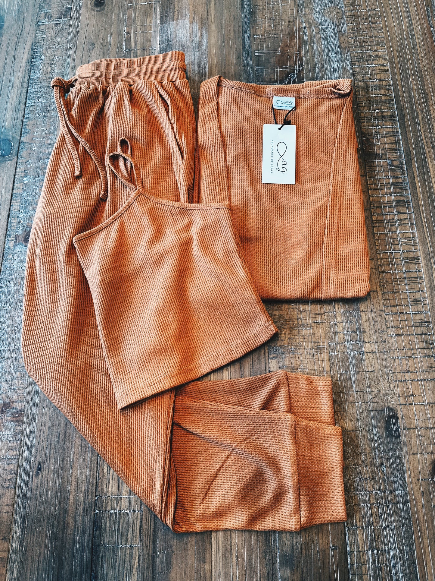 Waffle Print Lounge Set